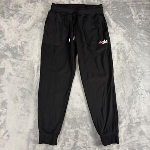 The Ladies Edge Workout Gym Joggers Pants Black Size Large Nylon Spandex